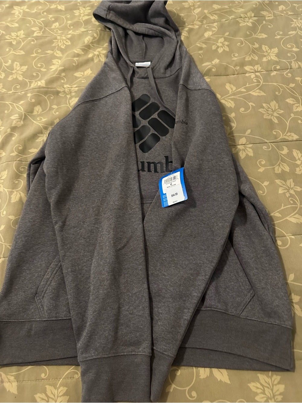 Columbia Gray Pullover Hoodie with Black Logo